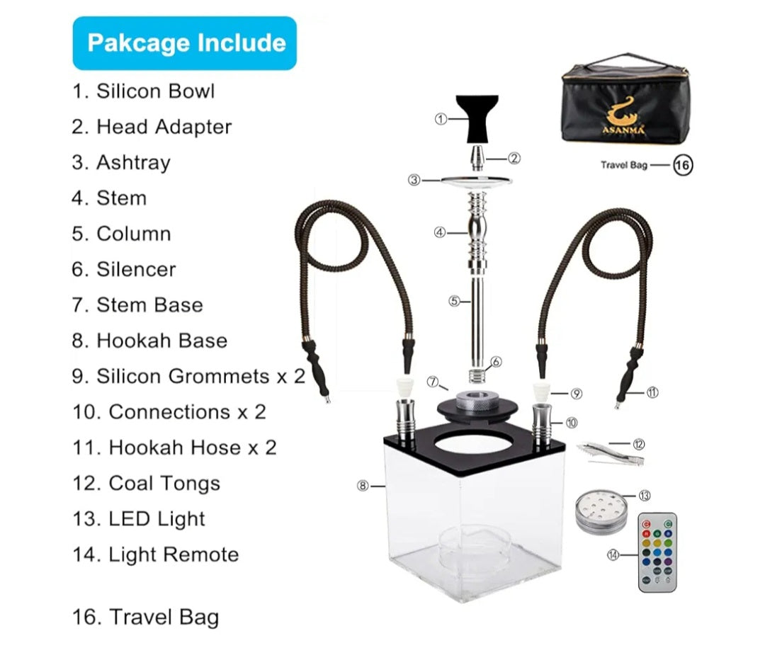 ASANMA LED MODERN HOOKAH