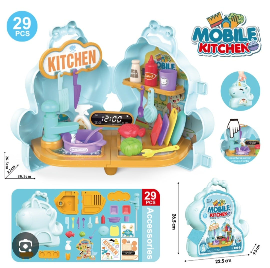 29-Piece Mobile Kitchen Playset
