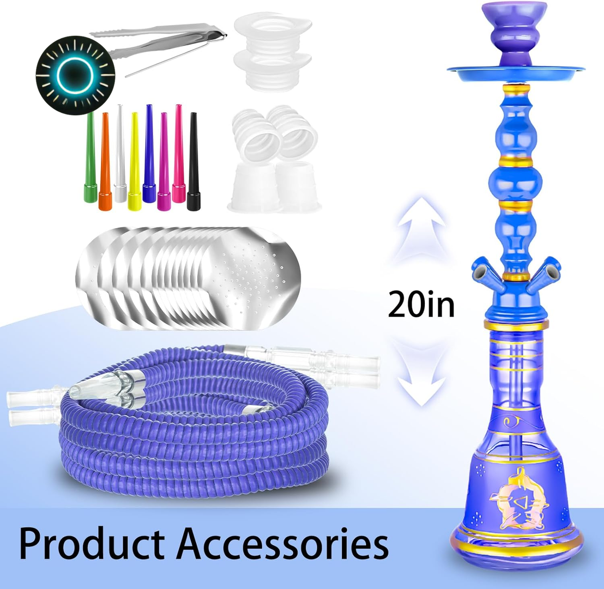 21" Hookah 4 Hose Set